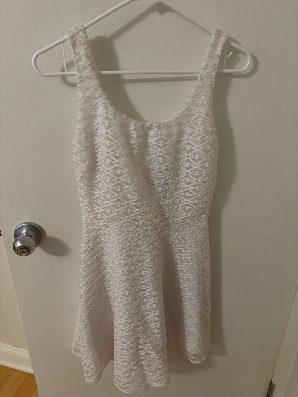 Design Lab Lord & Taylor Cream Lace Fit & Flare Mini Dress
